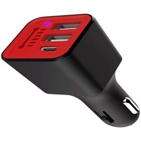 Car Air Purifier & Phone Charger Adapter 2 USB & 1 Type C Quick Charge for iPhone, iPad Air 2/Mini 3, Samsung Note9/ Galaxy S9/ S8 Plus/S7-Black
