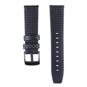 Carbon Fiber Texture Top-grain Leather Wrist Watch Band for Samsung Gear S3 22mm(Black)