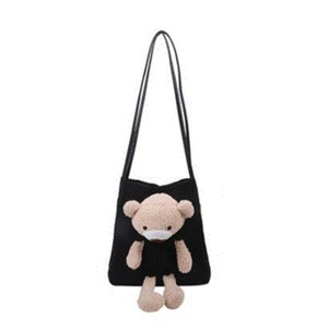 Cartoon Cute Bear Canvas Bag Portable Shopping Bag Ladies Crossbody Bags Women Eco Tote Bag Travel Shoulder Cloth Bag Handbag