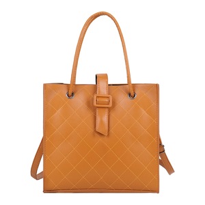 Casual Lady Crossbody Bag Solid PU Shoulder Large Capacity Handbag Lattice Trunk Fashion Exquisite Shopping Bag