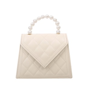 Casual Totes Bags Women Solid PU Crossbody Pearl Handle Female Shoulder Handbags Popular Simple Female Daily Bag