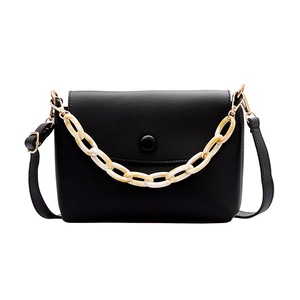 Casual Travel Shoulder Messenger Bag PU Leather Women Classic Texture Creative Design Chic Chain Crossbody Handbag
