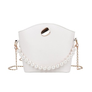 Chain Casual Crossbody Handbags Women PU Bucket Shoulder Bags Lady Pearl Totes Fashion Exquisite Shopping Bag
