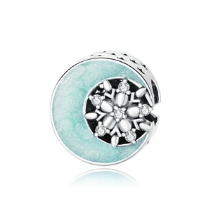 Charms Silver plating Snow & Moonlight Beads Fit Bracelet Beads for Jewelry Gift