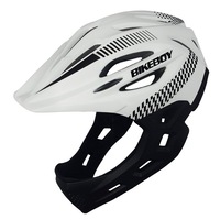 Children Helmets Boys Girls Protective Gear Bicycle Balance Bike Riding Protection Full Face Helmets Black White_S