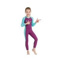 Children's Diving Suit One-piece Sunscreen Long Sleeve Snorkeling Swimsuit - ROSE RED