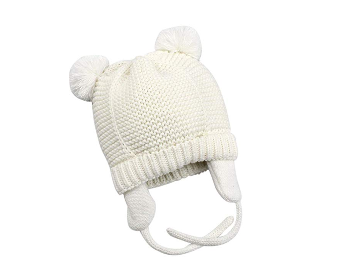 Children's ear cap knitted cap with cold proof and heat preservation - WHITE