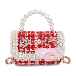 Children's Mini Clutch Bag Cute Princess Crossbody Bags for Kids Girls Small Pearl Party Hand Bags Baby Coin Pouch Gift