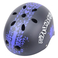 Children Skateboard Helmet Skating Stunt Bike Crash Protective Safety Helmet CE Authentication Exquisite Applique Style Black and purple_L