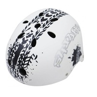 Children Skateboard Helmet Skating Stunt Bike Crash Protective Safety Helmet CE Authentication Exquisite Applique Style Black and white_XL