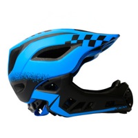 Children Unisex Cycling Helmet Head and Chin Protection EVA Helmet Black blue_M