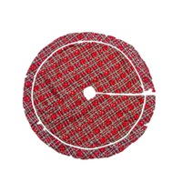 Christmas Fabric Plaid Snowflake Christmas Tree Bottom Decoration Tree Skirt, Size:120x120CM