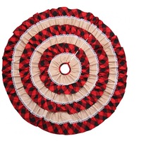 Christmas Xmas Party Decoration Props Plaid Burlap Christmas Tree Skirt Mat Plaid burlap cake tree skirt