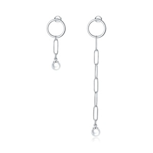 Cirle Chain Earrings Silver plating Asymmetrical Chain Earrings for Women Party Fine Jewelry