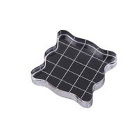 Clear Block Pad Acrylic Stamping Blocks Transparent Grid Block Set for Scrapbooking Color Stamping Process Essential Tools