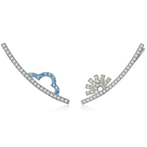 Clouds & Sun Stud Earrings Silver plating Colorful Simple Earrings for Women Fashion Jewelry