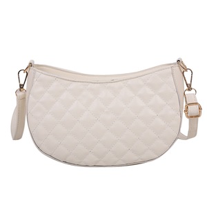 Commuter Lady Lattice Print Shoulder Handbags Female Solid Pu Leather Crossbody Bag Popular Simple Female Daily Bag