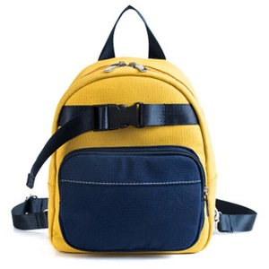 Contrast Color Canvas Casual Shoulder Bag Girl Handbag, Size: L (Yellow)