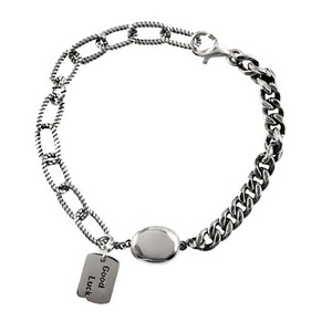 Copper Charm Chain Bracelets for Women Vintage Trendy Good Luck English Letter Tag Punk Rock Party Jewelry