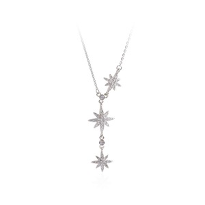 Copper Charm Necklace Creative Elegant Stars Clavicle Chain Jewelry for Women Gifts