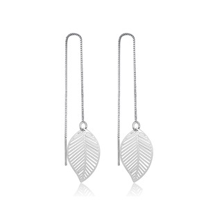 Copper Leaf Earrings for Women Long Chain Tassel Drop Earrings Wedding Party Jewelry Gift