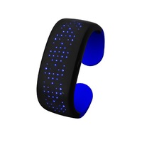 Creative Button Control Dynamic Display LED Display Light Bracelet Suitable for Bar Party Birthday Atmosphere Night-Blue