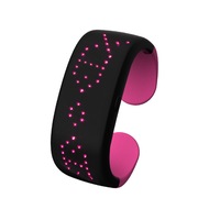 Creative Button Control Dynamic Display LED Display Light Bracelet Suitable for Bar Party Birthday Atmosphere Night-Pink