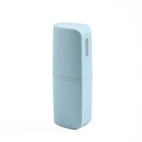 Creative Design Portable Brushing Cups Wash Cup Mugs Travel with Lid Three in One Cups Set LIGHTBLUE COLOR