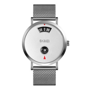 Creative Dial Design 30M Waterproof Business Style Men Watch Quartz Watch SILVER COLOUR