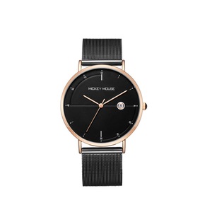Creative Mesh Belt Ladies Waterproof Watch Stainless Steel with Watch Trend Simple Quartz Watch-Gold