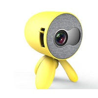 Creative Mini Projector Portable Home Projection Multiple Functional Interfaces Support HD 1080P-Yellow