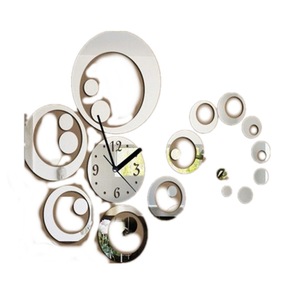 Creative Round 3D Acrylic Mirror Wall Sticker Quartz Clocks Watch Large Home Decor