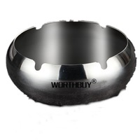 Creative Stainless Steel Ashtray Windproof Ashtray For Home Restaurant Cigarette Smoke Tray Kitchen Smoking Accessories