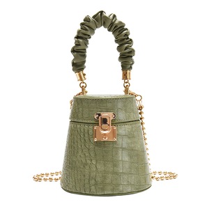 Crocodile Pu Leather Bucket Bag Small Crossbody Bag Fashion Shoulder Chain Bag Women Purses and Handbags Luxury Designer Handbag