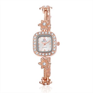 Crystal Shining Women Bracelet Watch Square Dial Quartz Watches