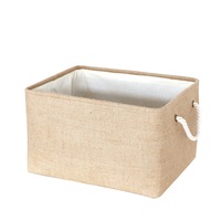 Cube Canvas Fabric Storage Basket Clothes Folding Storage Box For Nursery Underwear Toy Organizer Laundry Basket With Handle