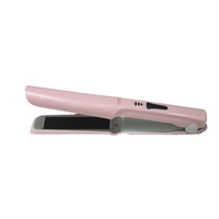 Curly Hair Straight Hair 2 In 1Hair Straightener Brush Ionic Hair Straightening Brush with Fast Ceramic Heating Anti-Scald-Pink