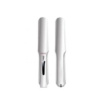 Curly Hair Straight Hair 2 In 1Hair Straightener Brush Ionic Hair Straightening Brush with Fast Ceramic Heating Anti-Scald-White
