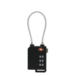 Customs Lock Plastic Password Lock Travel Lock Bag Mini Wire Rope Password Lock BLACK