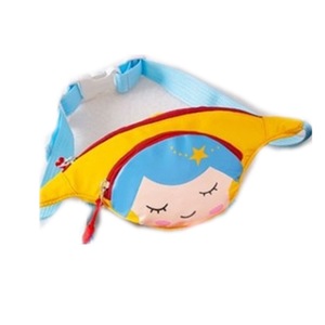 Cute Cartoon Girl Oxford Cloth Single Shoulder Bag Kids Waist Chest Bag Messenger Bag (Yellow)
