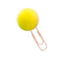 Cute Colored Hair Ball Paper Clip Metal Bookmark Home Decoration Gift Stationery School Office Supply
