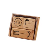 Cute Diy Diary Wooden Rubber Stamp Set for Craft Card and Scrapbooking Designs