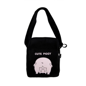 Cute Pig Pattern Single Shoulder Bag Handbag Messenger Bag (Black)