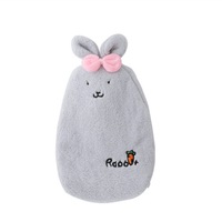 Cute Rabbit Ears Style Irrigation Hot Water Bag Explosion-proof Heating Bag(Grey)