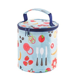Cute Round Lunch Bag Outdoor Portable Waterproof Oxford Cloth Cartoon Ice Bag Insulated Cooler Bags Picnic Women Lunch Box Tote