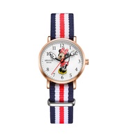 Cute Watch Minnie Cute Quartz Watch Mickey Cartoon Waterproof Watch Suitable for Boys and Girls-Gold