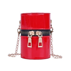 Cylinder Shape Messenger Bags Retro Solid Women Mini Female PU Shoulder Purse for Outdoor Shopping Traveling Decoration