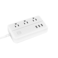 D222 Smart WIFI APP Control Power Strip with 3 US Outlets Plug 3 USB Fast Charging Socket App Control Work Power Outlet