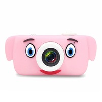 D3 PLUS 800W Pixel Lens Elephant Cartoon Mini Digital Sport Camera with 2.0 inch Screen for Children (Pink)