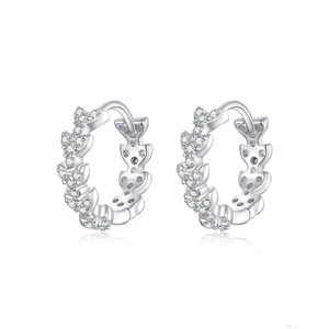 Dazzling Hoop Earrings for Women Leaf Round Ear Hoops Silver plating Fashion Jewelry